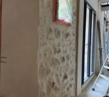 Enduit sur mon ancien jointement. Je trouve le r&eacute;sultat Moche donc &agrave; casser et refaire