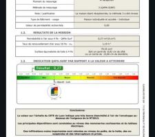 Résultat test d'étanchéité