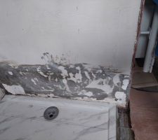 Reste de colle &agrave; carrelage