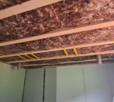 Isolation phonique de l'étage supérieur avec LDV sous futur Faux Plafond. Bouches VMC DF posées.