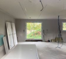 Placo murs et plafond au rez-de-chaussée