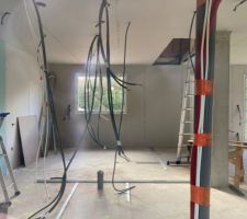 Placo murs et plafond au rez-de-chaussée