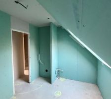 Placo de la salle de bain du haut