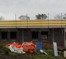 Fin de la charpente
Volige posée
Vue du Nord