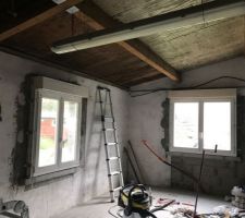 &Eacute;tat actuel de la toiture avec fen&ecirc;tres