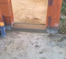 Seuil porte arrière du garage