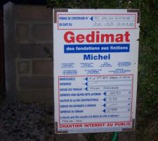 Panneau du permis de construire