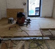 Osb 22mm en cours dans la future chambre parentale