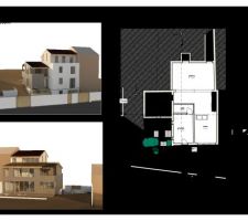 Modélisation 3D préliminaire. Le plan 2D est le sous-sol.