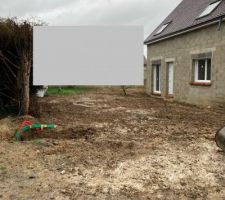 Étalement de la terre, le terrain a été nettoyé
