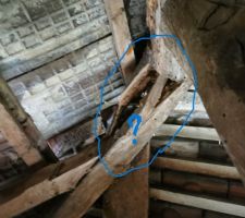 Détails de la structure qui supporte la croupette... On dirait bien qu'il y a eu un bout de bois qui a craqué un jour... (juste derrière la piece manquante de la photo au dessus).