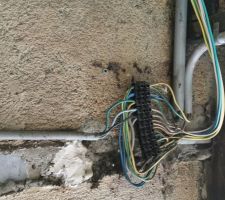 Démontage de l'ancien réseau électrique.