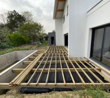 Structure pour lames terrasse