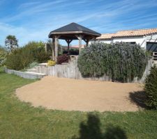 Après une journée de repos j'ai tout nivelé sur la plage du jardin trop contente