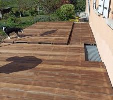 Future terrasse : on nettoie et on dégrise l'ipé avant de l'enlever et de le réutiliser pour un autre projet.