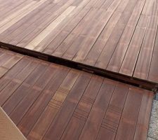 Future terrasse : on nettoie et on dégrise l'ipé avant de l'enlever et de le réutiliser pour un autre projet.