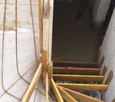 Mise en place du ferraillage de la descente d'escalier