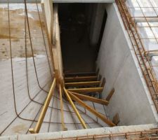 Mise en place du ferraillage de la descente d'escalier