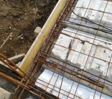 Mise en place du ferraillage de la dalle du rez-de-chaussée