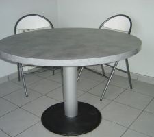 Table ronde : plateau en plan de travail