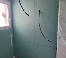 Placo terminé, salle de bain