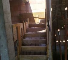 Montée d'escalier du rez-de-chaussée au premier étage