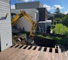 Terrassement de la dalle pour la jacuzzi