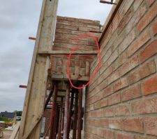 Joints de briques du porte &agrave; faux fissur&eacute;s