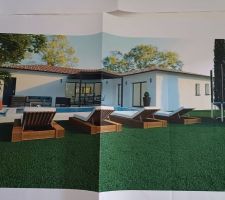 Façade arrière avec piscine
