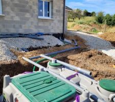 Mise en place de la fosse septique