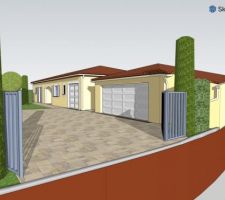 Rendu depuis de portail / chemin de copropriété