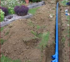 Collecteur prêt à recevoir les 3 lignes de drainage