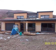Vue façade Sud avec les fenêtres posées