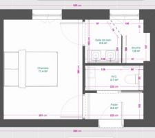 Nouveau plan de la suite du rdc pour avoir des WC indépendants