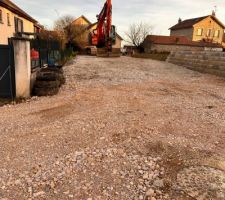 Finalisation du chemin d'accès provisoire au chantier