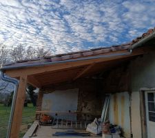 Création du toit + installation gouttière