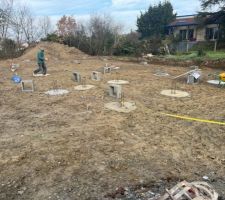 Terrain argileux => pieux