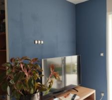 Mur TV DULUX "ORAGE" Bleu gris