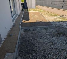 Préparation/réalisation terrasse de dalles sur plots