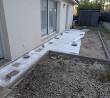 Préparation/réalisation terrasse de dalles sur plots