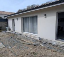 Préparation/réalisation terrasse de dalles sur plots