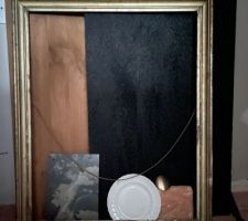 Test couleur et texture décoration WC. Finalement le noir est trop noir ! lol