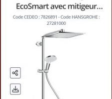 Ma colonne de douche choisie avec plus value. HANS GRÖHE