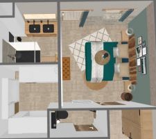 RDC chambre ouest - avec WC, SdB et dressing