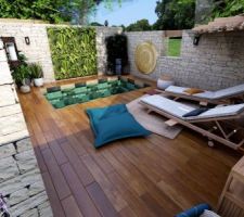 Projection HD "projet bonus" : aménagement d'une petite piscine dans la ruine ouest