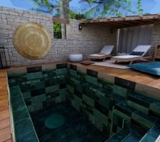Projection HD "projet bonus" : aménagement d'une petite piscine dans la ruine ouest