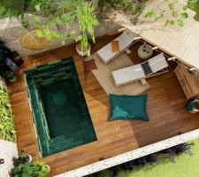 Projection HD "projet bonus" : aménagement d'une petite piscine dans la ruine ouest