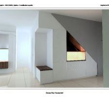 Projection du meuble sous escalier