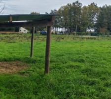 R&eacute;cup&eacute;ration d'un abri &agrave; chevaux pour faire la cabanne de chantier