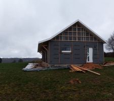 Installation des liteaux pour le support bardage